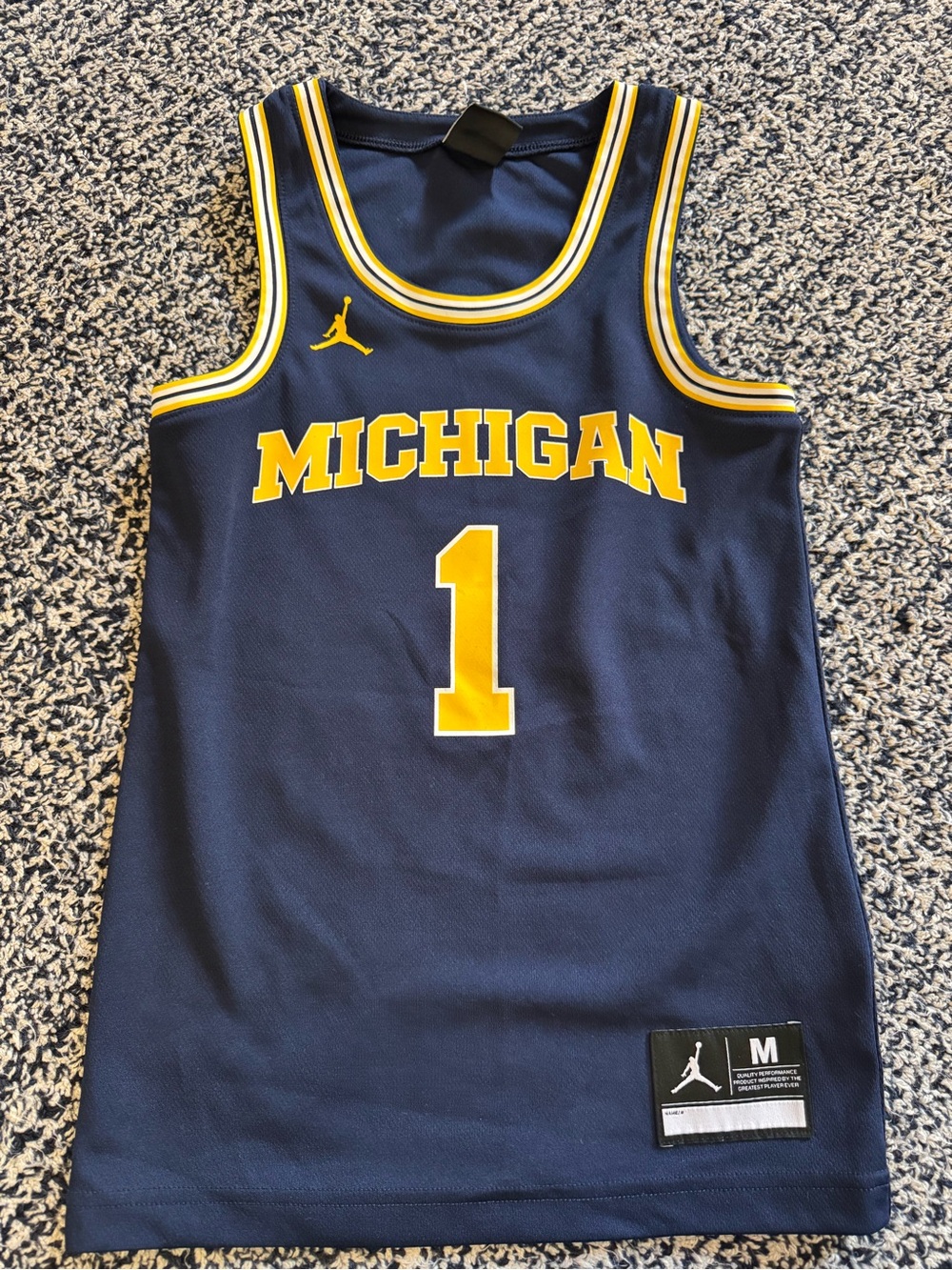 Jordan Kids Michigan Basketball Jersey in Navy and Yellow